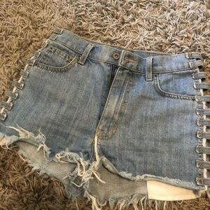 NWOT Carmar Denim Side Cut Out Denim Shorts